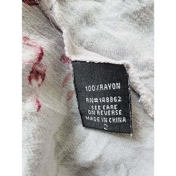 Torrid 2 Floral Baby Doll Tunic Top Keyhole Long Sleeve Blouse Flowy Pale Purple - Picture 7 of 7